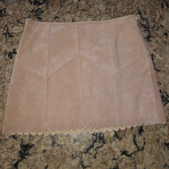 Bebe Suede Leather Mini Skirt - Picture 2 of 5